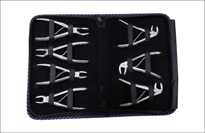 TRUST & CARE Standard Tooth Extraction Forceps Kit (Peedo) Set Of 7-Pcs Serrated Forceps