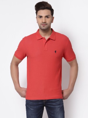 RED TAPE Solid Men Polo Neck Red T-Shirt