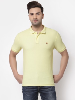 Red Tape Solid Men Polo Neck Yellow T-Shirt