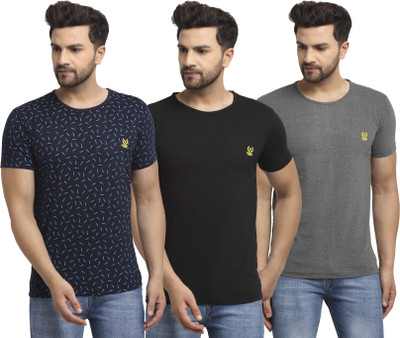 MACK JONNEY Printed Men Round Neck Multicolor T-Shirt