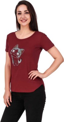 STYLOKAT Casual Self Design Women Maroon Top