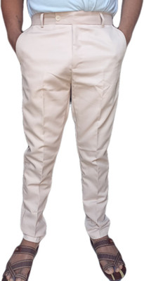 BhujangTung Regular Fit Men Cream Trousers