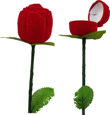 Pravi Arts Pack of 2 Red velvet rose engagement proposal Ring Case Vanity Box(Red)