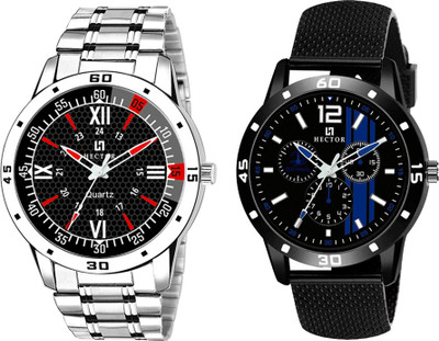 Hector HC07-HC102 New Stylish Attractive Designer Combo Set of 2 Analog Watch  - For Men