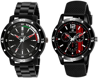 Hector HC06-HC105 New Stylish Attractive Designer Combo Set of 2 Analog Watch  - For Men