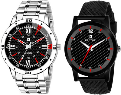 Hector HC10-HC102 New Stylish Attractive Designer Combo Set of 2 Analog Watch  - For Men