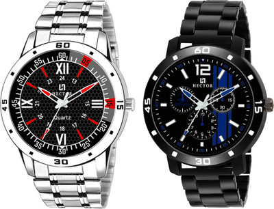 Hector HC102-HC104 New Stylish Attractive Designer Combo Set of 2 Analog Watch  - For Men