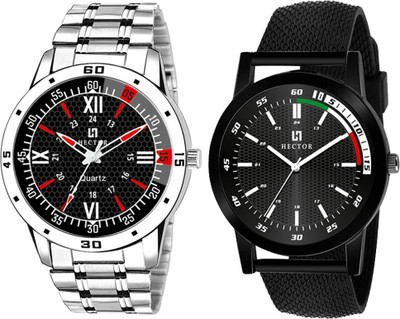 Hector HC08-HC102 New Stylish Attractive Designer Combo Set of 2 Analog Watch  - For Men