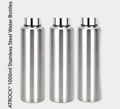 ATROCK 1000ml Stainless Steel Water Bottle High Quality bottle For Everywhere (3pcs) 1000 ml Bottle(Pack of 3, Silver, Steel)