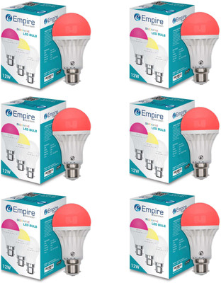 empire electrotech 12 W Basic Round B22 LED Bulb(Red, Pack of 6)