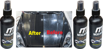 M3CARE Liquid Car Polish for Dashboard, Windscreen, Metal Parts, Leather, Headlight, Exterior, Chrome Accent, Bumper(600 ml, Pack of 3)