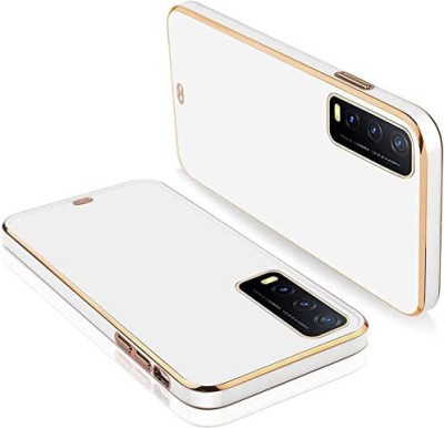 Yebhi Online Back Cover for Vivo Y31 2020 |Electroplated Silicon Golden Plating Crystal Clear Case |(White, Grip Case, Pack of: 1)