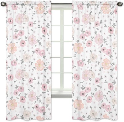 S22 154 cm (5 ft) Polyester Room Darkening Window Curtain (Pack Of 2)(Floral, White)