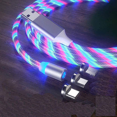 Viraan Power Sharing Cable 5 A 1 m 3 in 1 Fast Charging Data Cable Magnetic Android iOS(Compatible with Mobiles, Multicolor, One Cable)