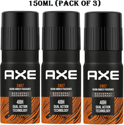 AXE Recharge 24*7 (150ml each) - Pack of 3 - AR Deodorant Spray  -  For Men(450 ml, Pack of 3)