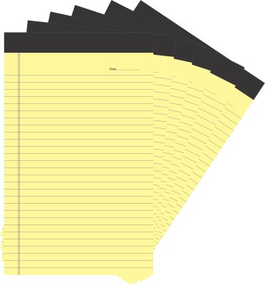 twinster 6 Pieces Note Pad, Perfect Writing Notes, Premium Paper Ruled Rough Note Pad, A4 Note Pad Ruled 50 Pages(Yellow, Pack of 6)