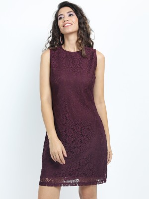 Tokyo Talkies Women Bodycon Maroon Dress