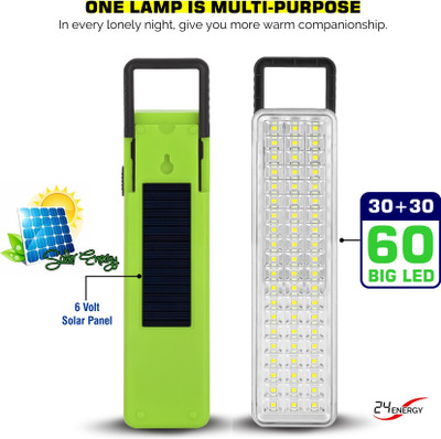 24 ENERGY 60 Led High Bright Light With Solar Charging 7 hrs Flood Lamp Emergency Light(Green)