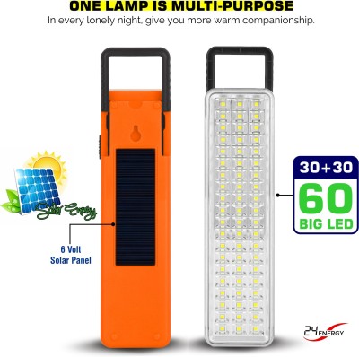 24 ENERGY High Quality 60 LED Hight Bright Light With Solar Charging 7 hrs Flood Lamp Emergency Light(Orange)
