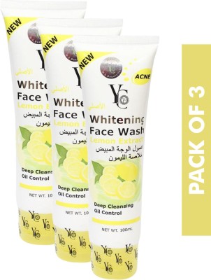 YC Whitening Lemon Extract, Oil Control, Deep Cleansing, 100ml each, PACK OF 3 Face Wash(300 ml)