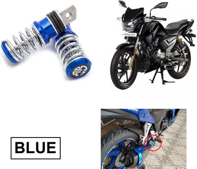 SRPHERE Motorcycle Aluminum Rear Spring Footrest Pegs Pedal APACHE BLUE Foot Rest(Blue, Silver)