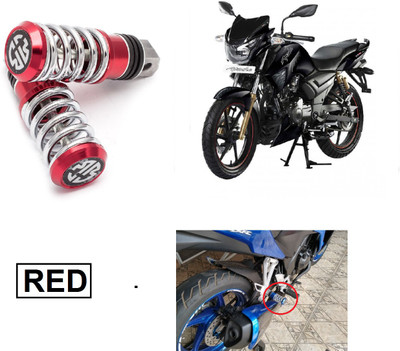 SRPHERE Motorcycle Aluminum Rear Spring Footrest Pegs Pedal For Apache Red Foot Rest(Red, Silver)