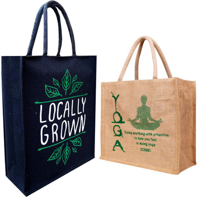 ENSAC Multicolor Tote Eco-Friendly Jute Bag-Reusable Tiffin Shopping Grocery