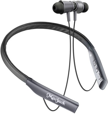 Macjack Wave 430 Bluetooth Earphones Neckband Bluetooth Headset(Black, In the Ear)