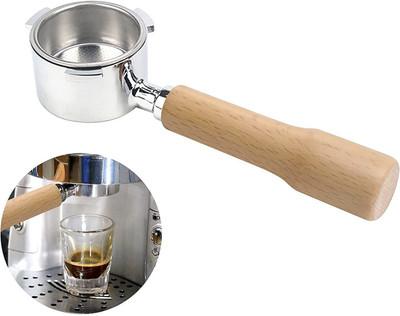 WildCard India Coffee Bottomless Portafilter with Filter Basket & Wooden Handle Replacement Indian Coffee Filter(500 ml)