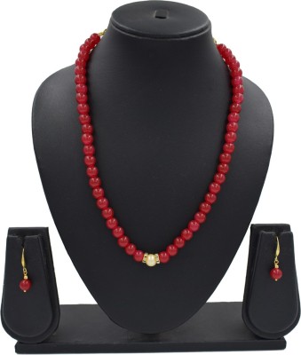 Sandhya Designer Studio Metal Gold-plated Red Jewellery Set(Pack of 1)