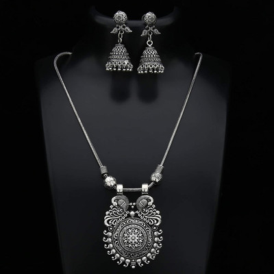 Haniya Oxidised Silver Silver Silver Jewellery Set(Pack of 1)