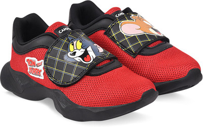 CAMPUS Tom & Jerry Boys & Girls Velcro Running Shoes(Red, 7 - 8 Years)