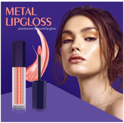 YAWI Multi Purpose Non Transfer Liquid Chrome LUXURY Lipstick(melon orange, 6 ml)