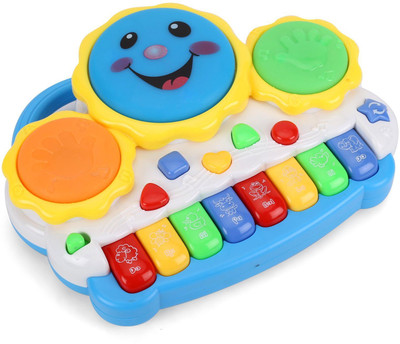 OMZIVA Drum Keyboard Musical Toys With Flashing Lights - Multicolor(Multicolor)