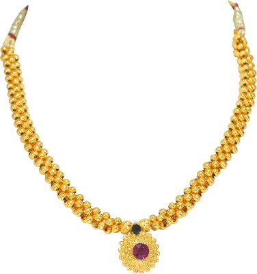 Gargish Fashion Micro Gold Plated Traditional Ethnic Thushi Necklace Gold-plated Plated Alloy Necklace