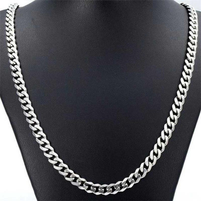 oyssta Steel High Quality Silver Chain for Men/Boys/Boyfriend/Husband & Unisex Sterling Silver Plated Silver Chain