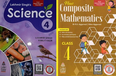 Class 4 Science Lakhmir Singh & Composite Mathematics 2022 Editions(paperpack, Lakhmir Singh, R S Aggarwal)
