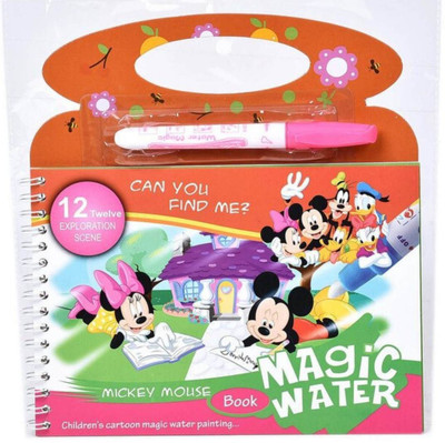 Water Painting Reusable Magic Colouring Book |Quick Dry |Magic Pen| Educational Drawing Pad| For Kids - Boys & Girls Cartoon Characters |(Assorted Colour And Design)- Pack Of 5(Hard, Graceo)