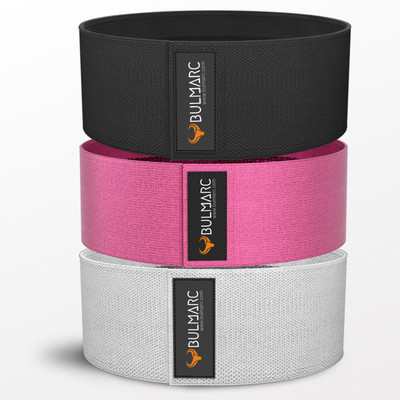 Bulmarc Hip Resistance Bands - Set of 3 Resistance Tube(Grey & Pink & Black)