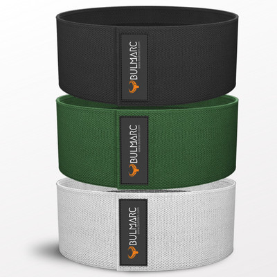Bulmarc Hip Resistance Bands - Set of 3 Resistance Tube(Grey, Green, Black)