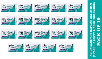 Piiu Cottony Soft Rash Free Ultra Thin Anion Sanitary Pad XXL 340mm (Pack of 19) Sanitary Pad(Pack of 123)