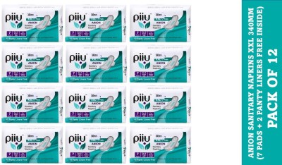 Piiu Cottony Soft Rash Free Ultra Thin Anion Sanitary Pad XXL 340mm (Pack of 12) Sanitary Pad(Pack of 12)