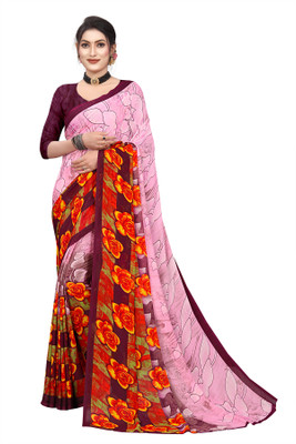 Vimalnath Synthetics Printed Bollywood Georgette Saree(Pink)