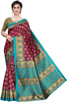 Fabwomen Woven Kanjivaram Art Silk Saree(Purple)