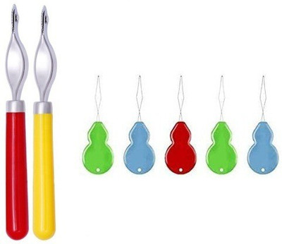 Kunfaya 2 Tracing Wheel + 5 Pc Needle Threader Picker Sewing Kit