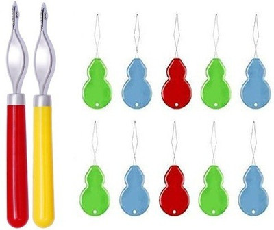 Kunfaya 2 Tracing Wheel + 10 Pc Needle Threader Picker Sewing Kit