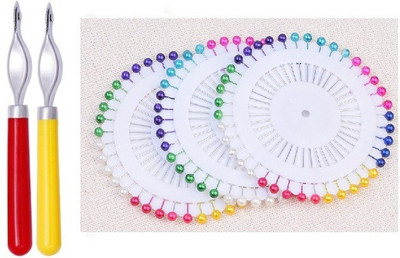 Kunfaya 2 Tracing Wheel + 120Pc Plastic Pearl Head Pins Sewing Kit