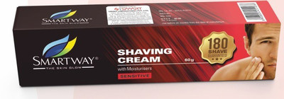 Smartway SHAVING WITH MOISTURISERS SENSITIVE CREAM IN 60GM, (PACK OF 6)(60 g)