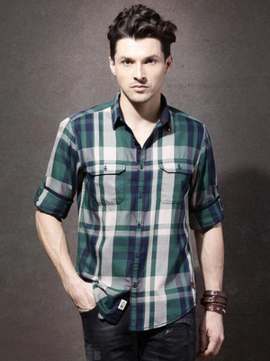 Roadster Men Checkered Casual Multicolor Shirt