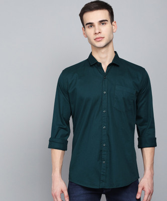 STUDIO NEXX Men Solid Casual Dark Green Shirt